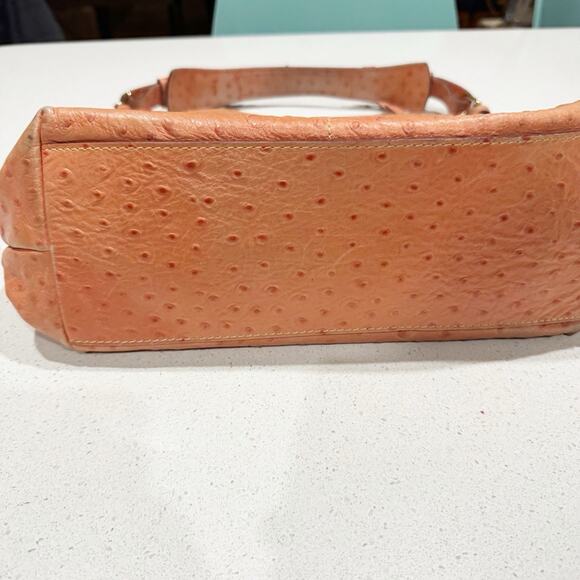 Dooney & Bourke Dillen Ostrich Leather Pink Shoulder Hobo Bag - Picture 6 of 8